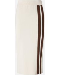 Pinko - Slim-Fitting Midi Skirt With Contrasting Bands - Lyst