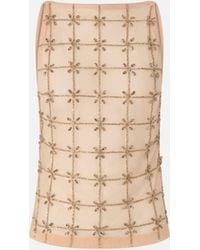 Pinko - Sleeveless Tulle Top With Crystals - Lyst
