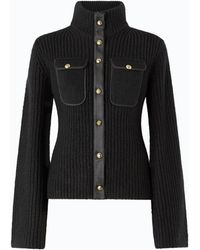 Pinko - Ribbed Cardigan With Pockets - Lyst