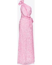 Pinko - Long Printed Chiffon Dress - Lyst