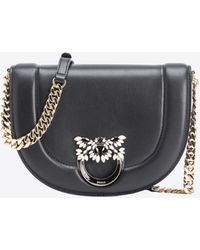 Pinko - Galleria Classic Love Bag Click Round With Bejewelled Buckle - Lyst