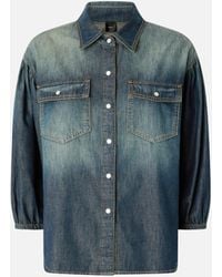 Pinko - Denim Shirt With Balloon Sleeves - Lyst