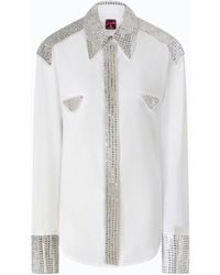 Pinko - Poplin Shirt With Strass Embellishments - Lyst