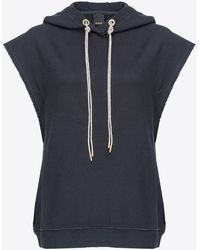 Pinko - Sleeveless Sweatshirt With Rhinestoned Drawstring - Lyst