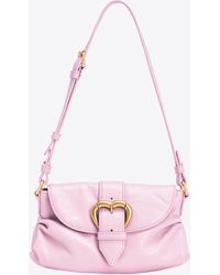 Pinko - Mini Jolene Bag Schultertasche Aus Leder, Lila-Schoko - Lyst