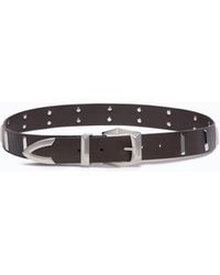 Pinko - Leather Belt With Rectangular Studs, 3 Cm - Lyst