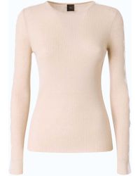 Pinko - Ribbed Sweater With Lace - Lyst