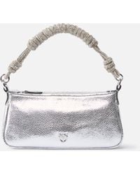 Pinko - Half Moon Baguette Mini C Laminated Tumbled Leather - Lyst