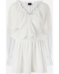 Pinko - Mini Dress With Long Sleeves And Lace Details - Lyst
