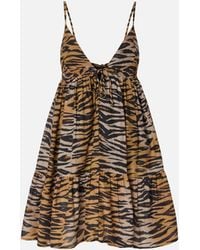 Pinko - Mini Dress With Tiger Print - Lyst