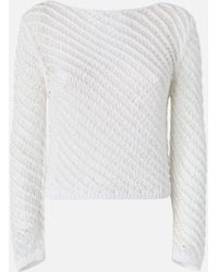 Pinko - Crochet Effect Sweater With Sequins - Lyst