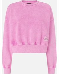 Pinko - Cropped Sweatshirt With Branded Label - Lyst