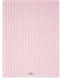 Pinko - Ribbed Scarf With Logo Lettering - Lyst