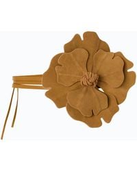 Pinko - Belt With 15 Cm Suede Flower - Lyst
