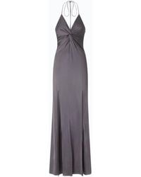 Pinko - Long Slip Dress With Front Knot - Lyst