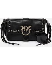 Pinko - Love Bag Slouchy Soft Shoulder Bag With Fringing - Lyst