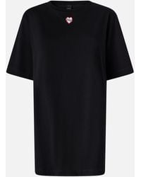 Pinko - Oversized Long T-shirt With Print And Embroidery - Lyst