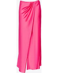 Pinko - Elegant Hammered Satin Skirt - Lyst