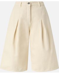 Pinko - Wide-leg Cotton Bermuda Shorts With Pockets - Lyst