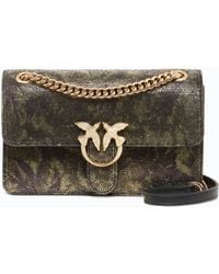 Pinko - Mini Love Bag One Light Fully Rhinestoned Crossbody Bag With Camouflage Print - Lyst
