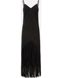 Pinko - Long Slip Dress With Fringing - Lyst