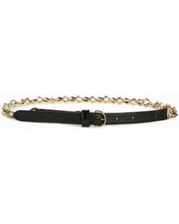 Pinko - Belt With Chain Insert, 1.5 Cm - Lyst