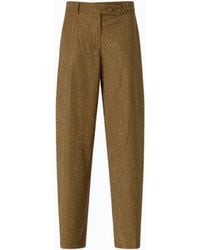 Pinko - Barrel-Fit Trousers With Rhinestones - Lyst
