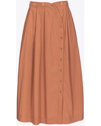 Pinko - Poplin Skirt With Metal Buttons - Lyst