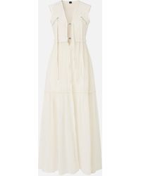 Pinko - Long Cotton Dress With Utility-style Vest - Lyst