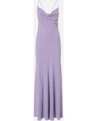 Pinko - Long Slip Dress With Rhinestones - Lyst