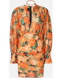 Pinko - Botanic Garden Floral-Print Mini Dress - Lyst
