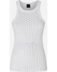 Pinko - Vest Top With Rhinestones And Studs - Lyst