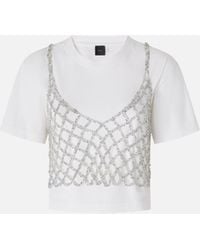 Pinko - T-Shirt With Matching Mini-Sequin Top - Lyst