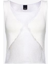 Pinko - Mesh Top With Transparent Patch - Lyst