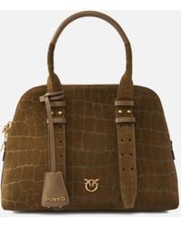 Pinko - Kleine Henkeltasche Escape Bag Aus Leder Mit Krokoprägung, K35Q - Lyst
