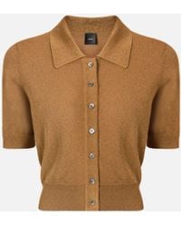 Pinko - Cardigan Cropped À Manches Courtes Et Petit Col - Lyst