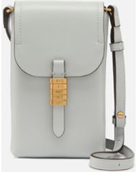 Pinko - Leather Smartphone Case With Shoulder Strap And Logo - Lyst