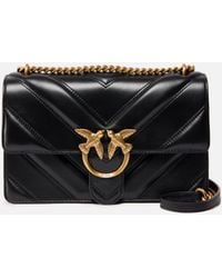 Pinko - Love Bag One Light Medium Handbag In Chevron Nappa Leather - Lyst
