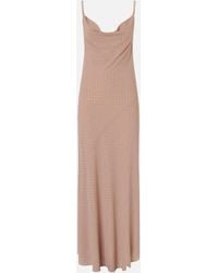 Pinko - Long Slip Dress With Rhinestones - Lyst