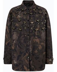 Pinko - Overshirt With Camouflage Motif And Jewel Details - Lyst
