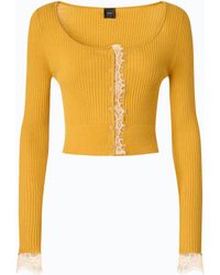 Pinko - Cardigan Cropped En Soie Et Cachemire À Dentelle - Lyst