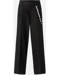 Pinko - Pantalones Anchos De Corte Holgado Con Cadena Joya - Lyst