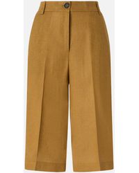 Pinko - Linen Bermuda Shorts With Pressed Pleat Detail - Lyst