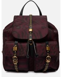 Pinko - Medium Nylon Backpack With Animal Print - Lyst
