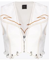 Pinko - Vest With Contrasting Embroidery - Lyst