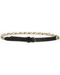 Pinko - Belt With Chain Insert, 1.5 Cm - Lyst