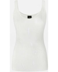 Pinko - Lightweight Ribbed Vest Top With Rips - Lyst