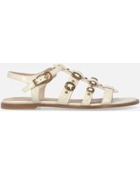Pinko - Flat Sandals With Straps And Studs - Lyst
