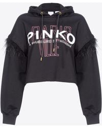 Pinko - Cities Sweatshirt With Feathers - Lyst