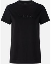 Pinko - T-Shirt With Logo Embroidery - Lyst